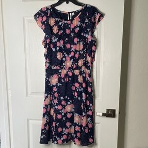 Elle Floral Short Sleeve Midi Dress